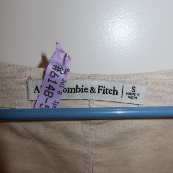 Abercrombie & Fitch Linen Blend Mini Dress in Cream - Picture 4 of 4